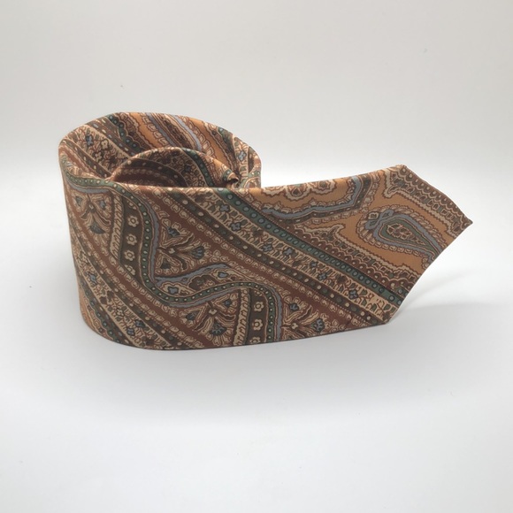 VTG Paisley Print Silk Foulard Tie - Picture 4 of 7